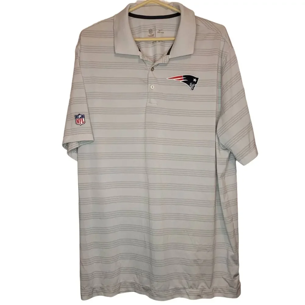 Nike On Field Mens Dri Fit New England Patriots Athletic Polo Shirt Size XXL